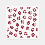 Muster von Paws, Hundeschäften, Burgundy Paws Serviette (Vorderseite)