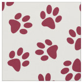Muster von Paws, Hundeschäften, Burgundy Paws Stoff (Nahaufnahme)