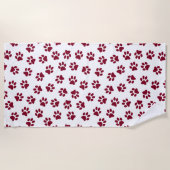 Muster von Paws, Hundeschäften, Burgundy Paws Strandtuch (Vorderseite)