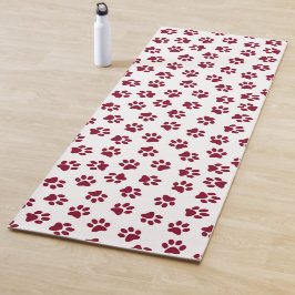 Muster von Paws, Hundeschäften, Burgundy Paws Yogamatte