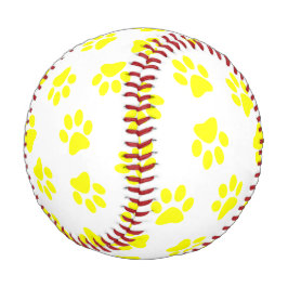 Muster von Paws, Hundeschäften, gelben Pfoten Baseball
