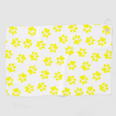 Muster von Paws, Hundeschäften, gelben Pfoten Golfhandtuch (Horizontal)
