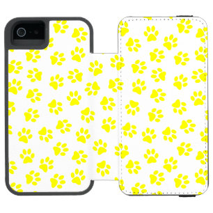 Muster von Paws, Hundeschäften, gelben Pfoten Incipio Watson™ iPhone 5 Geldbörsen Hülle