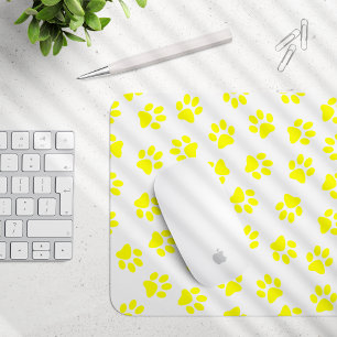 Muster von Paws, Hundeschäften, gelben Pfoten Mousepad