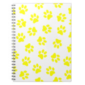 Muster von Paws, Hundeschäften, gelben Pfoten Notizblock (Vorderseite)