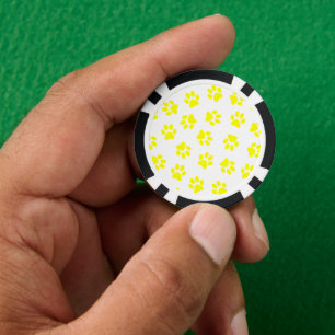 Muster von Paws, Hundeschäften, gelben Pfoten Pokerchips