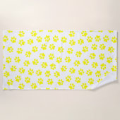 Muster von Paws, Hundeschäften, gelben Pfoten Strandtuch (Vorderseite)