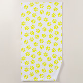 Muster von Paws, Hundeschäften, gelben Pfoten Strandtuch (Vorderseite)