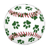 Muster von Paws, Hundeschäften, grünen Pfoten Baseball (Rückseite)