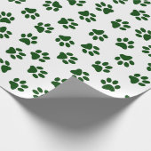 Muster von Paws, Hundeschäften, grünen Pfoten Geschenkpapier (Ecke)