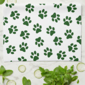 Muster von Paws, Hundeschäften, grünen Pfoten Geschirrtuch (Gefaltet)