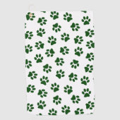 Muster von Paws, Hundeschäften, grünen Pfoten Golfhandtuch (Vorderseite)