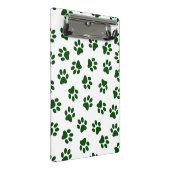 Muster von Paws, Hundeschäften, grünen Pfoten Mini Klemmbrett (Schrägansicht)