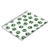 Muster von Paws, Hundeschäften, grünen Pfoten Notizblock (Linke Seite)