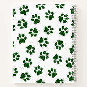 Muster von Paws, Hundeschäften, grünen Pfoten Notizblock (Rückseite)