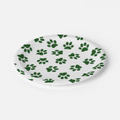 Muster von Paws, Hundeschäften, grünen Pfoten Pappteller (Schrägansicht)