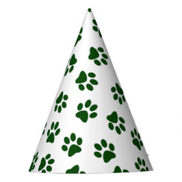 Muster von Paws, Hundeschäften, grünen Pfoten Partyhütchen