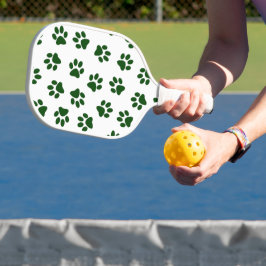 Muster von Paws, Hundeschäften, grünen Pfoten Pickleball Schläger