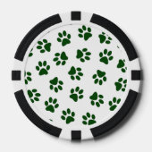 Muster von Paws, Hundeschäften, grünen Pfoten Pokerchips (Vorderseite)