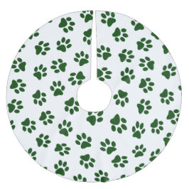 Muster von Paws, Hundeschäften, grünen Pfoten Polyester Weihnachtsbaumdecke