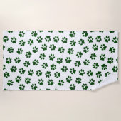 Muster von Paws, Hundeschäften, grünen Pfoten Strandtuch (Vorderseite)