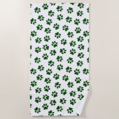 Muster von Paws, Hundeschäften, grünen Pfoten Strandtuch (Vorderseite)