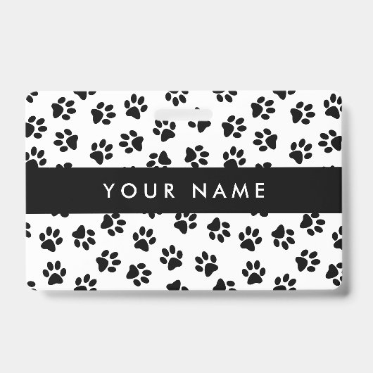 Muster von Paws, Hundeschäften, Katzenpaws, schwar Ausweis (Vorderseite)