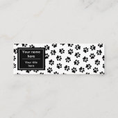 Muster von Paws, Hundeschäften, Katzenpaws, schwar Mini Visitenkarte (Rückseite)