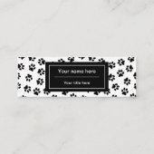 Muster von Paws, Hundeschäften, Katzenpaws, schwar Mini Visitenkarte (Rückseite)