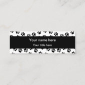 Muster von Paws, Hundeschäften, Katzenpaws, schwar Mini Visitenkarte (Rückseite)