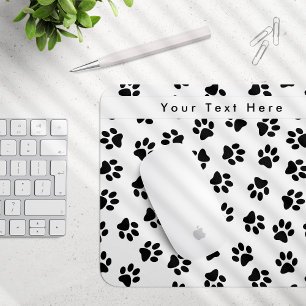 Muster von Paws, Hundeschäften, Katzenpaws, schwar Mousepad