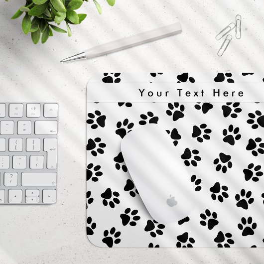 Muster von Paws, Hundeschäften, Katzenpaws, schwar Mousepad
