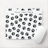 Muster von Paws, Hundeschäften, Katzenpaws, schwar Mousepad (Mit Mouse)
