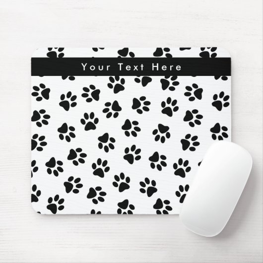 Muster von Paws, Hundeschäften, Katzenpaws, schwar Mousepad (Mit Mouse)