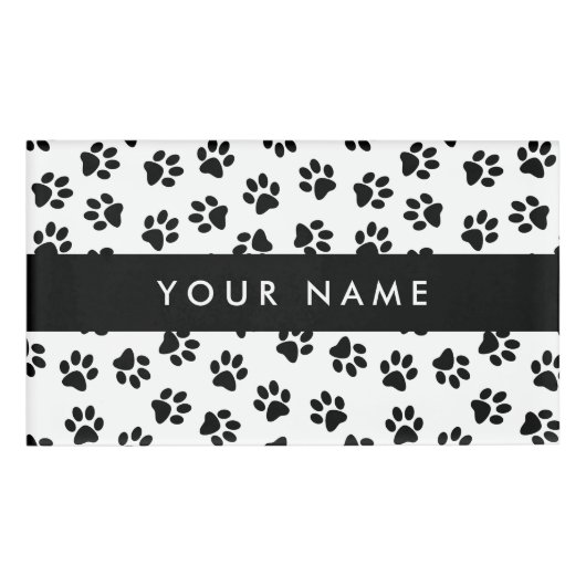 Muster von Paws, Hundeschäften, Katzenpaws, schwar Namenschild (Vorderseite)