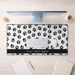 Muster von Paws, Hundeschäften, Katzenpaws, schwar Schreibtischunterlage