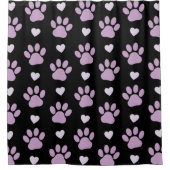 Muster von Paws, Hundeschäften, Lilac-Pfoten, Herz Duschvorhang (Vorderseite)