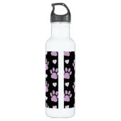 Muster von Paws, Hundeschäften, Lilac-Pfoten, Herz Edelstahlflasche (Rückseite)