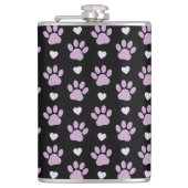 Muster von Paws, Hundeschäften, Lilac-Pfoten, Herz Flachmann (Vorderseite)