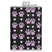 Muster von Paws, Hundeschäften, Lilac-Pfoten, Herz Flachmann (Rückseite)