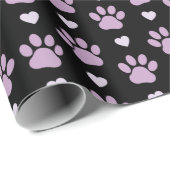 Muster von Paws, Hundeschäften, Lilac-Pfoten, Herz Geschenkpapier (Rolleneckpunkt)