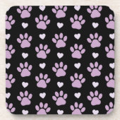 Muster von Paws, Hundeschäften, Lilac-Pfoten, Herz Getränkeuntersetzer (Vorderseite)