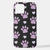 Muster von Paws, Hundeschäften, Lilac-Pfoten, Herz iPhone Hülle (Rückseite)