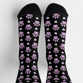 Muster von Paws, Hundeschäften, Lilac-Pfoten, Herz Socken