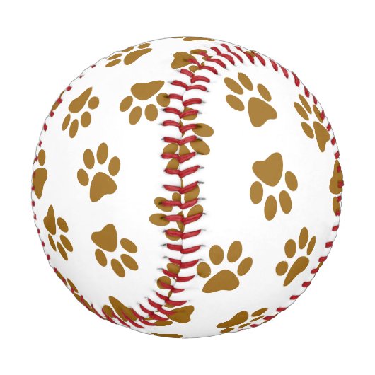 Muster von Paws, Hundeschäften, orangefarbene Gold Baseball (Schrägansicht)