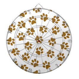 Muster von Paws, Hundeschäften, orangefarbene Gold Dartscheibe