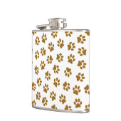 Muster von Paws, Hundeschäften, orangefarbene Gold Flachmann (Links)