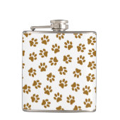 Muster von Paws, Hundeschäften, orangefarbene Gold Flachmann (Vorderseite)