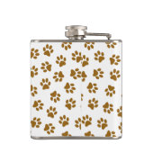 Muster von Paws, Hundeschäften, orangefarbene Gold Flachmann (Rückseite)