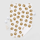 Muster von Paws, Hundeschäften, orangefarbene Gold Golfhandtuch (Insitu)